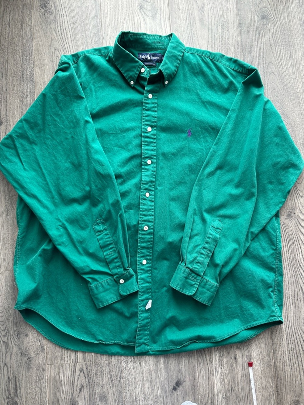 Ralph Lauren Green Long-Sleeve Button-Down Oxford Shirt